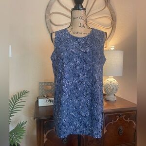 Athleta Blue Splatter Print Tank Top with Relaxed Fit